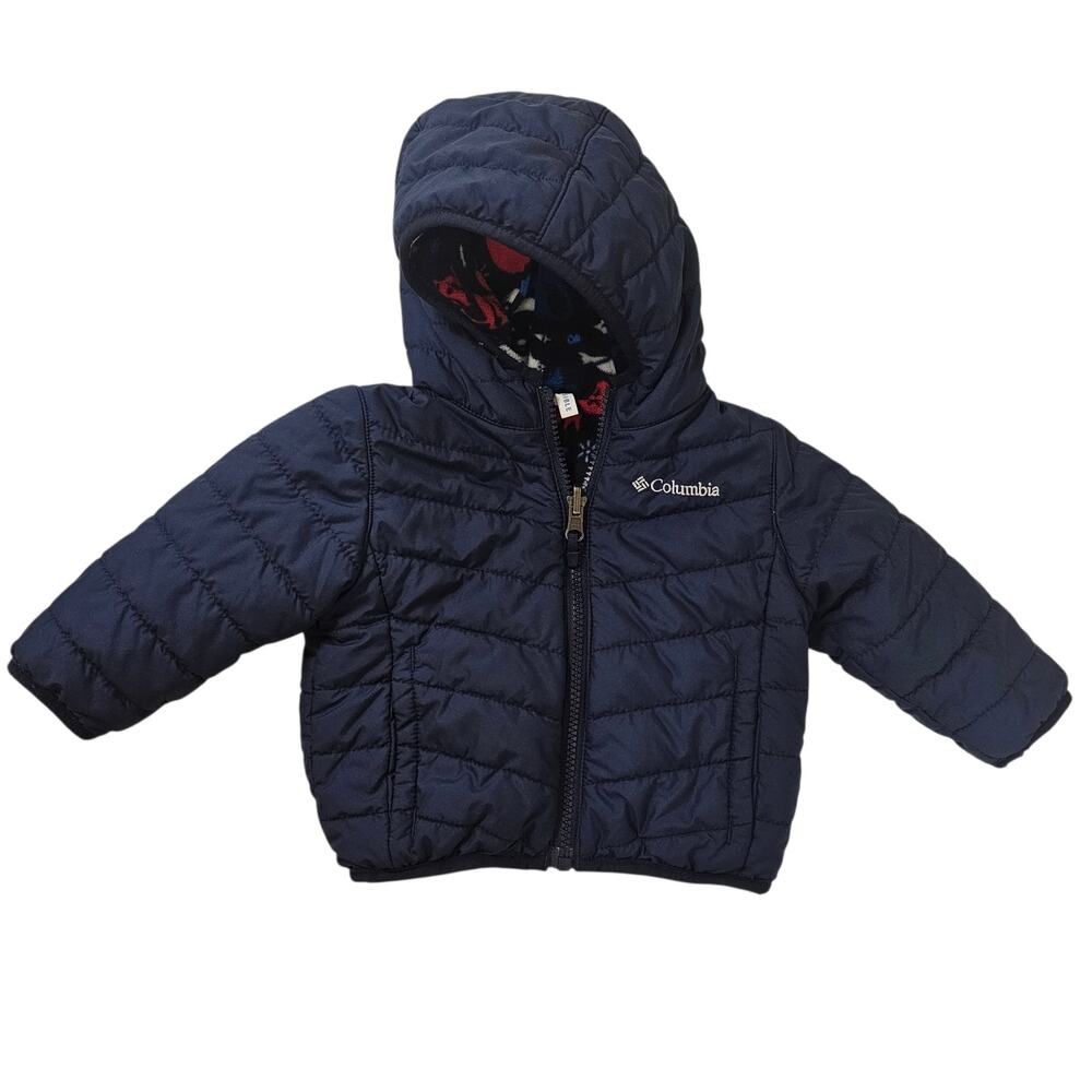 Columbia Infant Double Trouble Reversible Jacket Navy/Fleece Size 6-12 Months